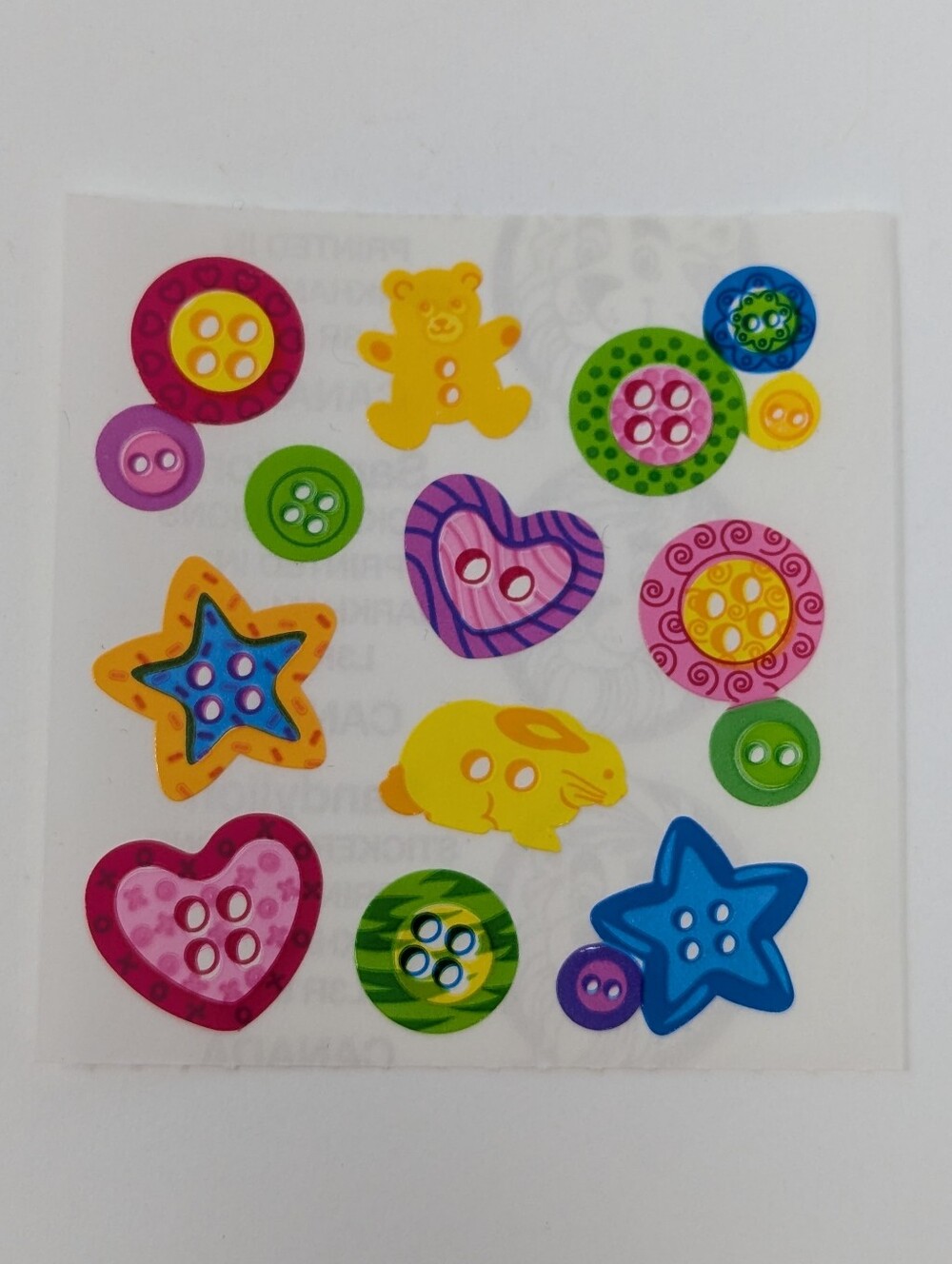 Sandylion Stickers Colourful Buttons Vintage